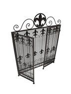 Brown Metal Fleur de Lis Fireplace Screen N4