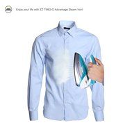 ZZ TI962-G Dual Voltage Travel Steam Iron with Stainless Steel Soleplate 1000 Watt, Blue N3