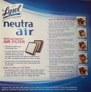 Lysol Neutra Air Replacement Air Filter HEPA-Type