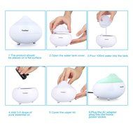 Finether Essential Oil Diffuser, Ultrasonic Diffuser Cool Mist Humidifier with Changing Colored LED Lights for... N9