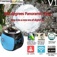 niceEshop(TM) 4K 360 Degree Wifi Panoramic Camera Ultra HD 2448x2448 Mini Sport Action Driving VR Camera, Blue