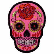Sugar Pink Rose Skull Lady Rider Biker Patch Back Jacket T Shirt Patch Sew Iron on Embroidered Badge Sign. For... N2