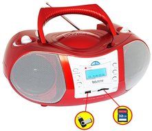 Boytone BT-6R CD Boombox Red Metallic color Edition Portable Music System with CD Player &amp; USB/SD/MMC Slot, Digital... N3