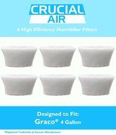 6 Graco 4 Gallon Humidifier Filters Fit Model 2H02 &amp; TrueAir 05521, Designed &amp; Engineered by Crucial Air