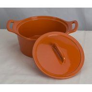 Round Casserole Size: Small, Color: Orange