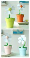LIWUYOU Summer FlowerPot Plant Style USB Quiet Mini Small Fan Creative Air Humidifier Fans for Office Home Color... N3