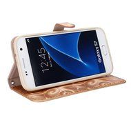 Galaxy S7 Case,Galaxy S7 Wallet Case, PHEZEN Bling Liquid Glitter Love Heart Floating 3D Hourglasses Luxury Pu... N52