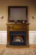 Pleasant Hearth Convertible Vent-Free Dual Fuel Fireplace in Rich Heritage, 42-Inch N3