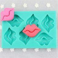 TANGCHU Lip Shape Soft Silicone Cake Mold 4.72*3.15*0.59inch Green