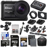 Nikon KeyMission 170 Wi-Fi Shock &amp; Waterproof 4K Video Action Camera Camcorder + Remote + Action Mounts + 64GB...