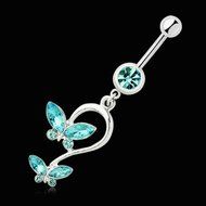 Rhinestone Dangle Body Piercing Jewelry Ball Barbell Bar Belly Button Navel Ring N6