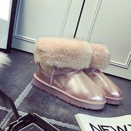 Spritech(TM) Fashion Women's Warm Flat Fur Button Elegant Tassel Winter Snow Boots N5