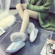 Spritech(TM) Fashion Women's Warm Flat Fur Button Elegant Tassel Winter Snow Boots N8