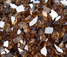 ~1/4&quot; Copper Reflective Fireglass Fire Pit Glass, 22 Lbs N2