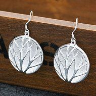 Elegant Silver Plated Women Retro Round Hook Dangle Drop Earrings Jewelry GIft N4