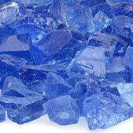 American Fireglass 9 to 12mm Fire Pit and Outdoor Fireplace Glass, Small, 10-Pound, Dark Blue N10