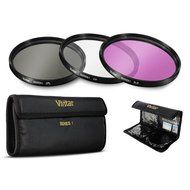Vivitar 62mm 0.43x Wide Angle Lens + 2.2x Telephoto Lens + 3 Pieces Filter Set with Deluxe Lens Accessories Kit... N3