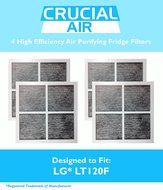 4 LG LT120F Air Purifying Fridge Filters, Part # ADQ73334008 &amp; ADQ73214404, Designed &amp; Engineered by Crucial Air