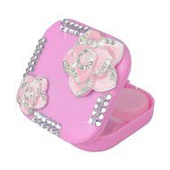 KAKA(TM) Fashion Box Kit 3D Handmade Rhinestone Bling Crystal Design Skull Pattern Decorated Black Mini Contact... N29
