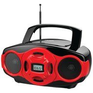 NAXA Electronics Portable MP3/CD Boombox and USB Player (Red)