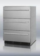 Outdoor Three-Drawer Beverage Refrigerator In Stainless Steel
