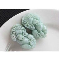 Chinese Culture /Green Jade / Lucky God Green Rune Carving Pendant (Set4) N5