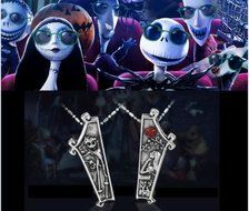 The Nightmare Before Christmas Jack Lisa Couple Pendant Necklace Jewelry Gift N3