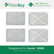 4 - Hunter 30928 Air Purifier Replacement Filters. Designed by FilterBuy to fit Hunter Models 30057, 30059, 30067...