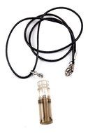Olive Wood Cross inside Anointing Oil Bottle Pendant Black Necklace Nazareth N3