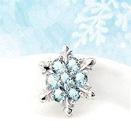 Hot Women Silver Blue Crystal Snowflake Flower Charm Pendant Necklace Jewelry N4
