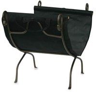Uniflame Bronze Wrought Iron Log Rack with Canvas Carrier