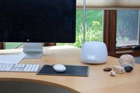 Heka Living Essential Oil Diffuser Humidifier - LED Clock With Adjustable Light - Ultrasonic Aromatherapy Humidifier... N6