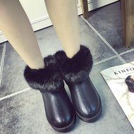 Spritech(TM) Fashion Women's Warm Flat Fur Button Elegant Tassel Winter Snow Boots N11