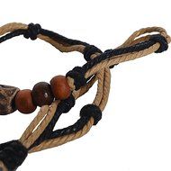 Men Pendant Bead Hemp Braid Surfer Choker Necklace Stylish Tribal (Triple-#225) N7