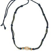 Men Pendant Bead Hemp Braid Surfer Choker Necklace Stylish Tribal (Triple-#225) N10