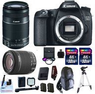 Canon 70D + Canon 55-250mm IS STM + Canon 18-55mm IS STM + 2 32GB Transcend SD Memory Cards + LED Video Light...