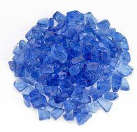 American Fireglass 9 to 12mm Fire Pit and Outdoor Fireplace Glass, Small, 10-Pound, Dark Blue N14