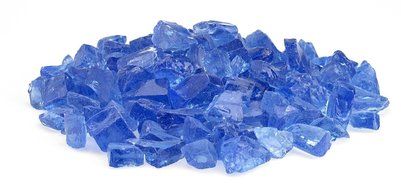 American Fireglass 9 to 12mm Fire Pit and Outdoor Fireplace Glass, Small, 10-Pound, Dark Blue N15