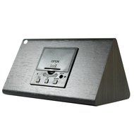 Digital Wood Clock Sound Activated LED Alarm Clock Multi-function Display with Temperature and Humidity (Black-white) N9