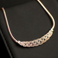 Bride Women Jewelry Crystal Pendant Chain Choker Chunky Statement Bib Necklace N2