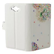 LG Escape 3 Case, LG Phoenix 2 Case, LG K8 Case White PU Leather Folio Flip Phone Case,Yaheeda 3D Handcraft White... N16