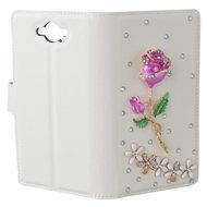 LG Escape 3 Case, LG Phoenix 2 Case, LG K8 Case White PU Leather Folio Flip Phone Case,Yaheeda 3D Handcraft White... N18