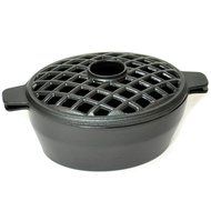 Woodeze Home Indoor Decorative Wood Stove Cast Iron Humidifier Small Lattice Steamer - Matte Black