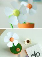 LIWUYOU Summer FlowerPot Plant Style USB Quiet Mini Small Fan Creative Air Humidifier Fans for Office Home Color... N5