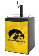 Kegerator Skin - Iowa Hawkeyes Herkey Black on Gold (fits medium sized dorm fridge and kegerators)