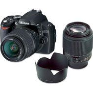 Nikon D40 6.1 Megapixel Digital SLR Camera Two Lens Kit, with 18-55mm f/3.5-5.6G ED II AF-S DX &amp; 55mm - 200mm