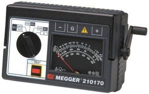 Megger 210170 Analog Hand-Crank Insulation Resistance Tester, 20,000 Megaohms Resistance, 100, 250, 500, 1000...