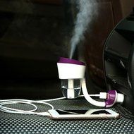 Ecosin Car Humidifier Air Purifier Freshener Travel Car Portable With USB Interface (Beige) N6