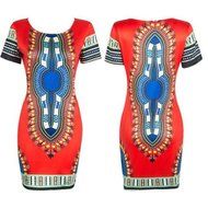 Women Dress,Haoricu Women Traditional African Print Dashiki Bodycon Sexy Short Sleeve Dress N5
