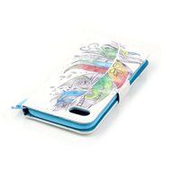 iPhone 7 Case,Yaheeda [3D Colored Drawing] [Flip Fit] Premium PU Leather Card-Slots Cash-Slots &amp; Kickstand [Anti-Scratches... N20